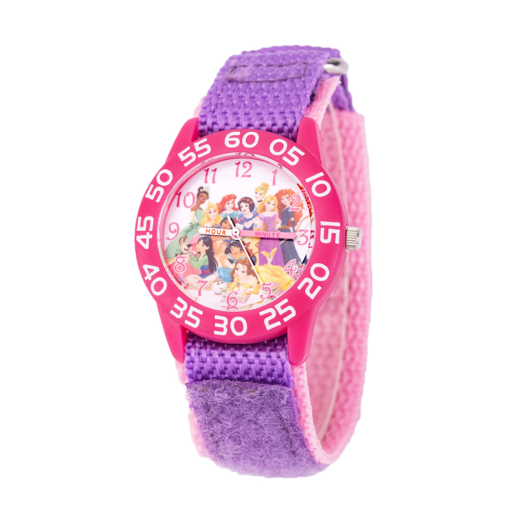Disney Princess Kids Plastic Time Teacher Analog Quartz Nylon Strap Watch