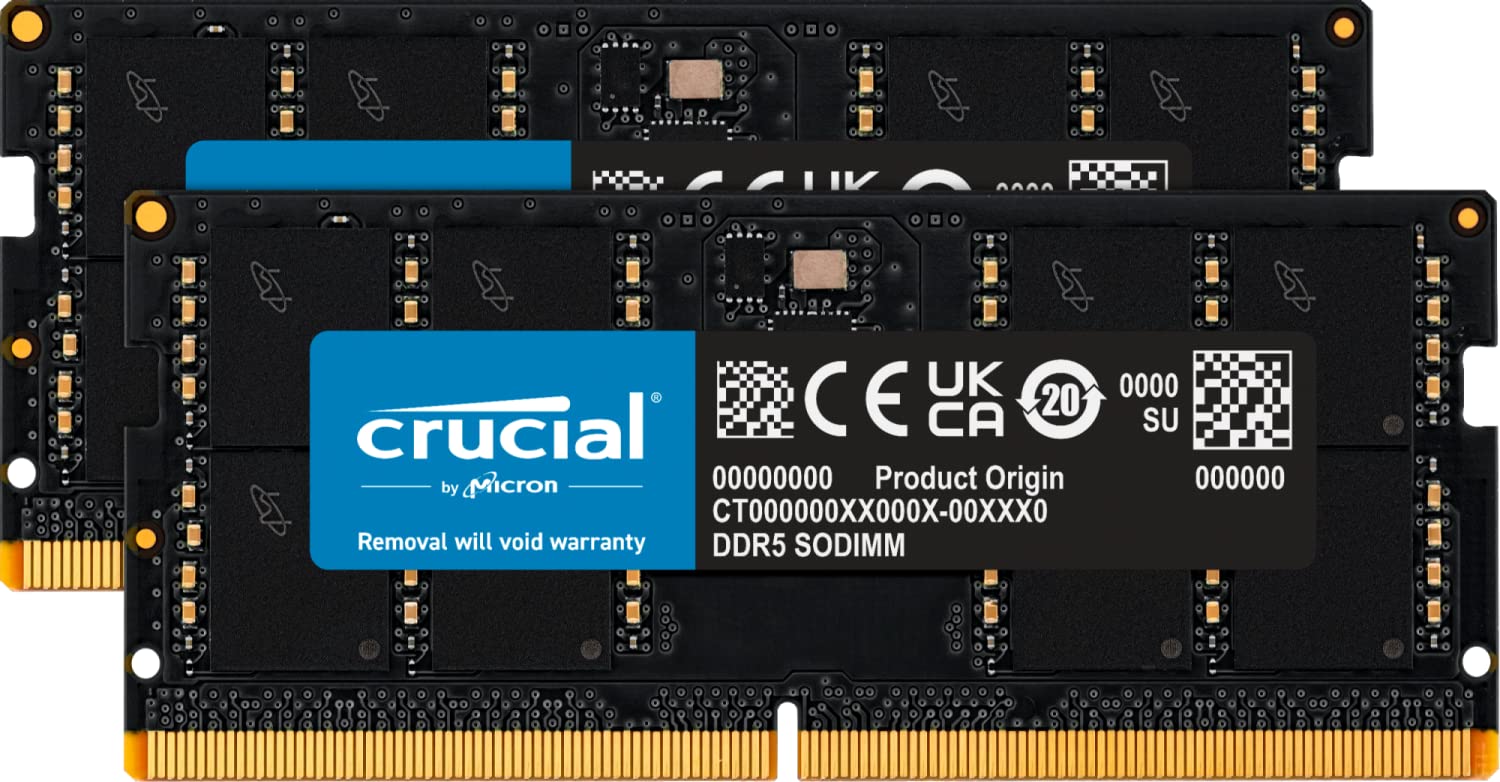 GEVOK Crucial RAM 64GB Kit 2x32GB DDR5 5200MHz or 4800MHz Laptop Memory CT2K32G52C42S5