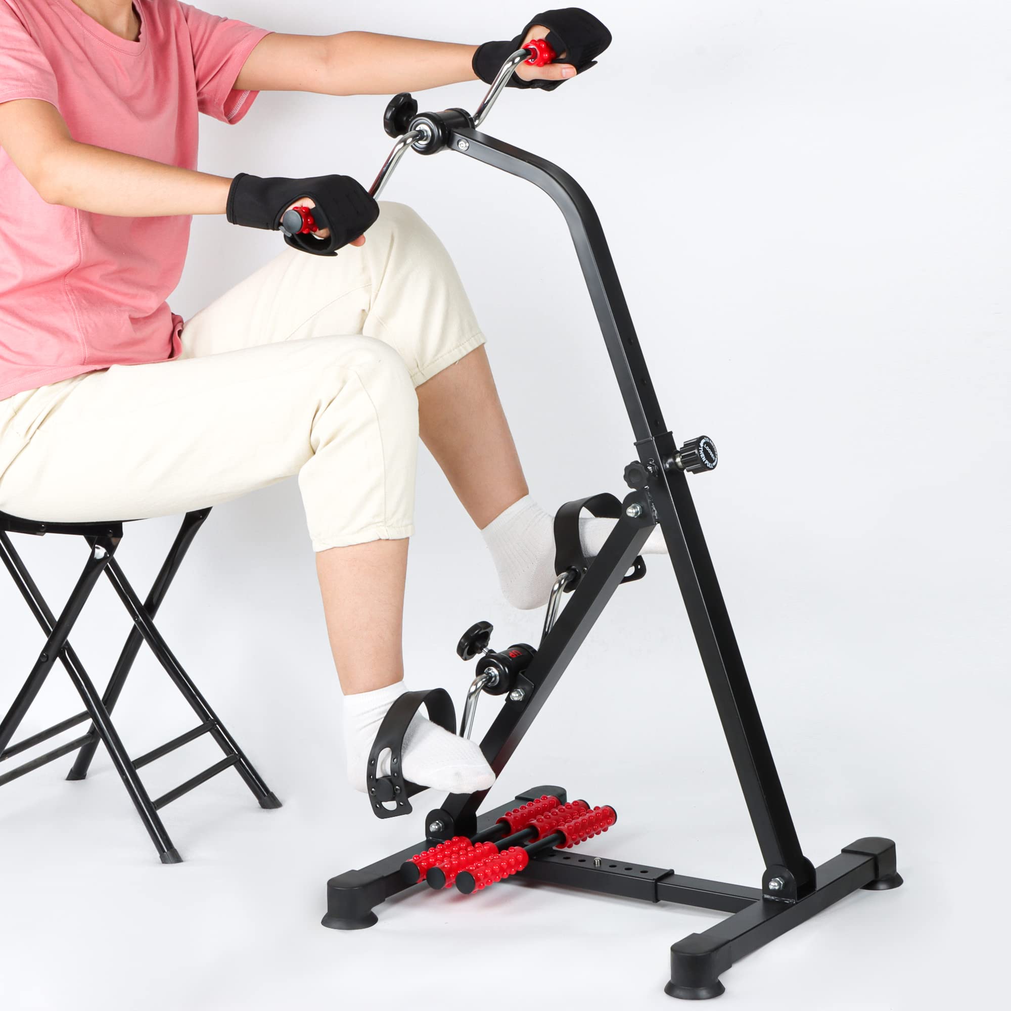 REAQER Pedal Exerciser Bike Hand Arm Leg and Knee Stroke Recovery Equipment for Seniors Elderly physical therapy sit exercis