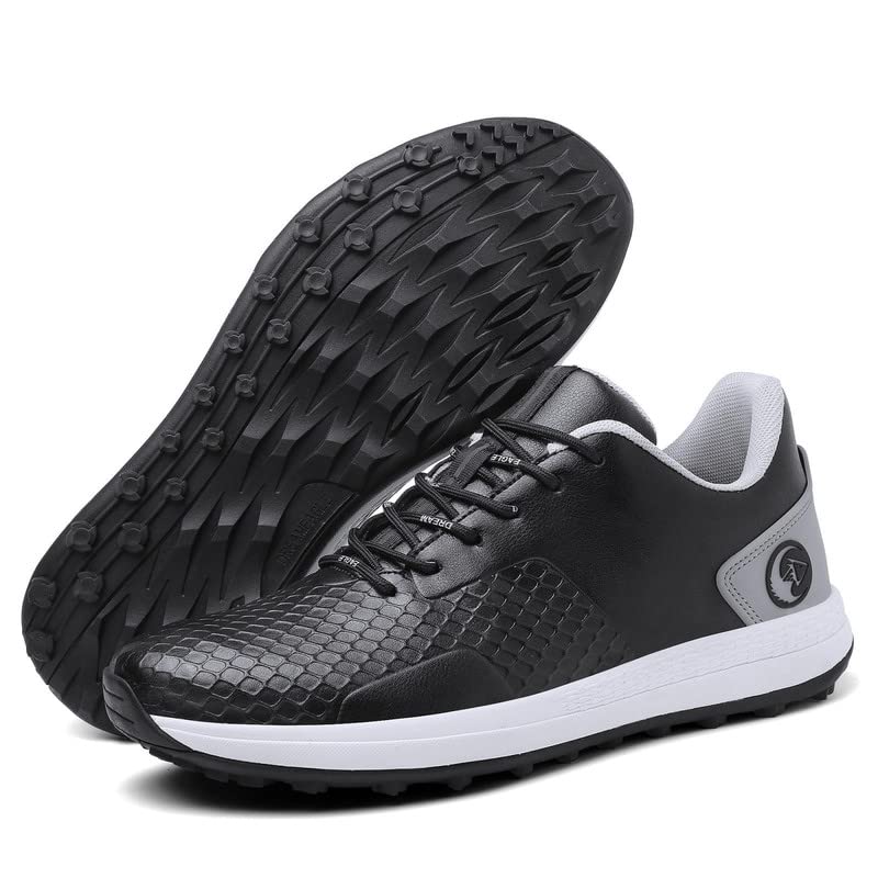 AOLEXWU Golf Shoes Men Spikeless Golf Walking Shoe Breathable Anti Slip Comfy Golf Sneakers Man Golf Sport Shoes Black