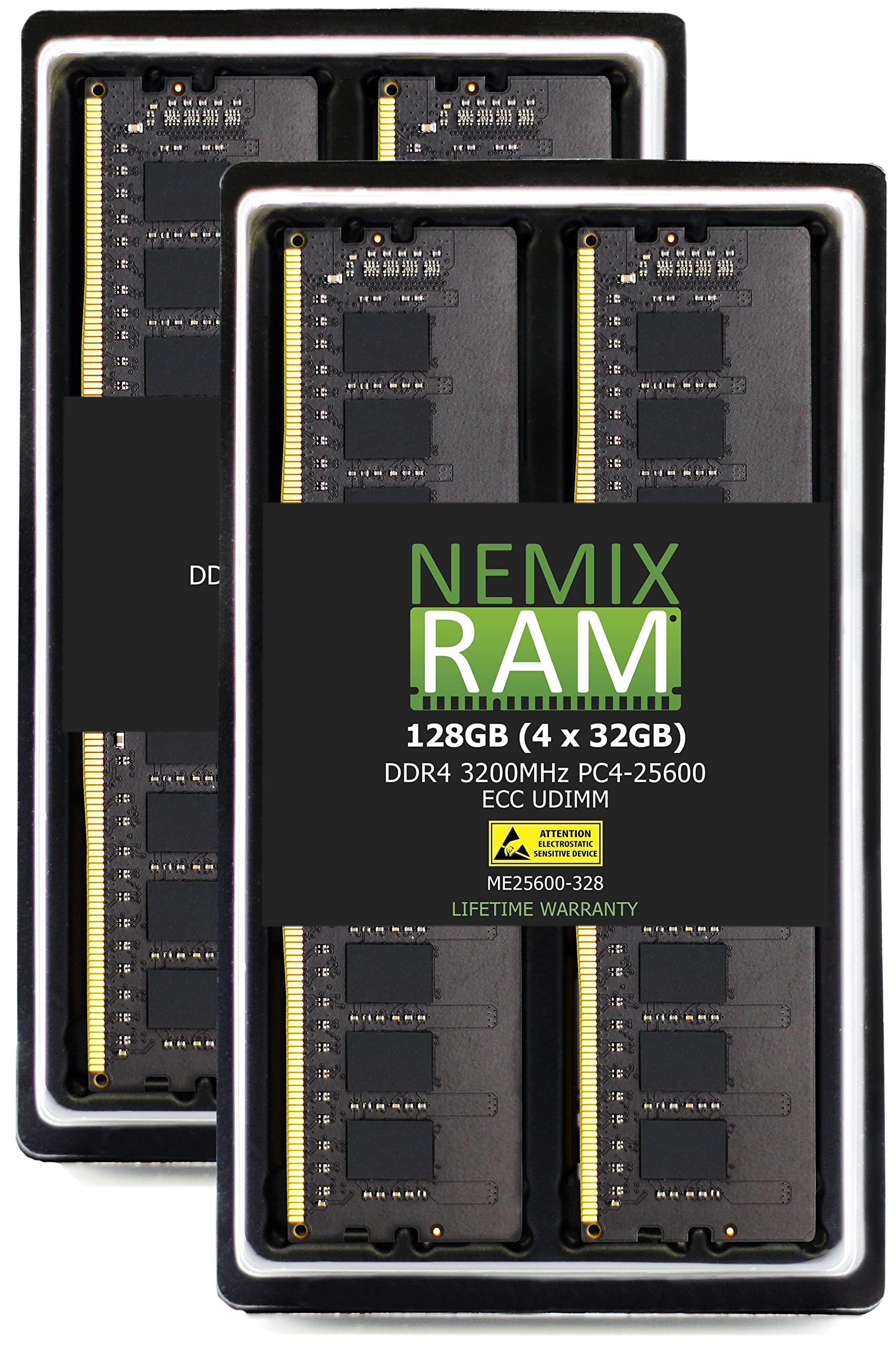 NEMIX RAM 128GB 4X32GB DDR4 3200MHZ PC4-25600 ECC UDIMM Compatible with ASRock Rack Motherboad B550D4-4L B550D4ID-2L2T BT