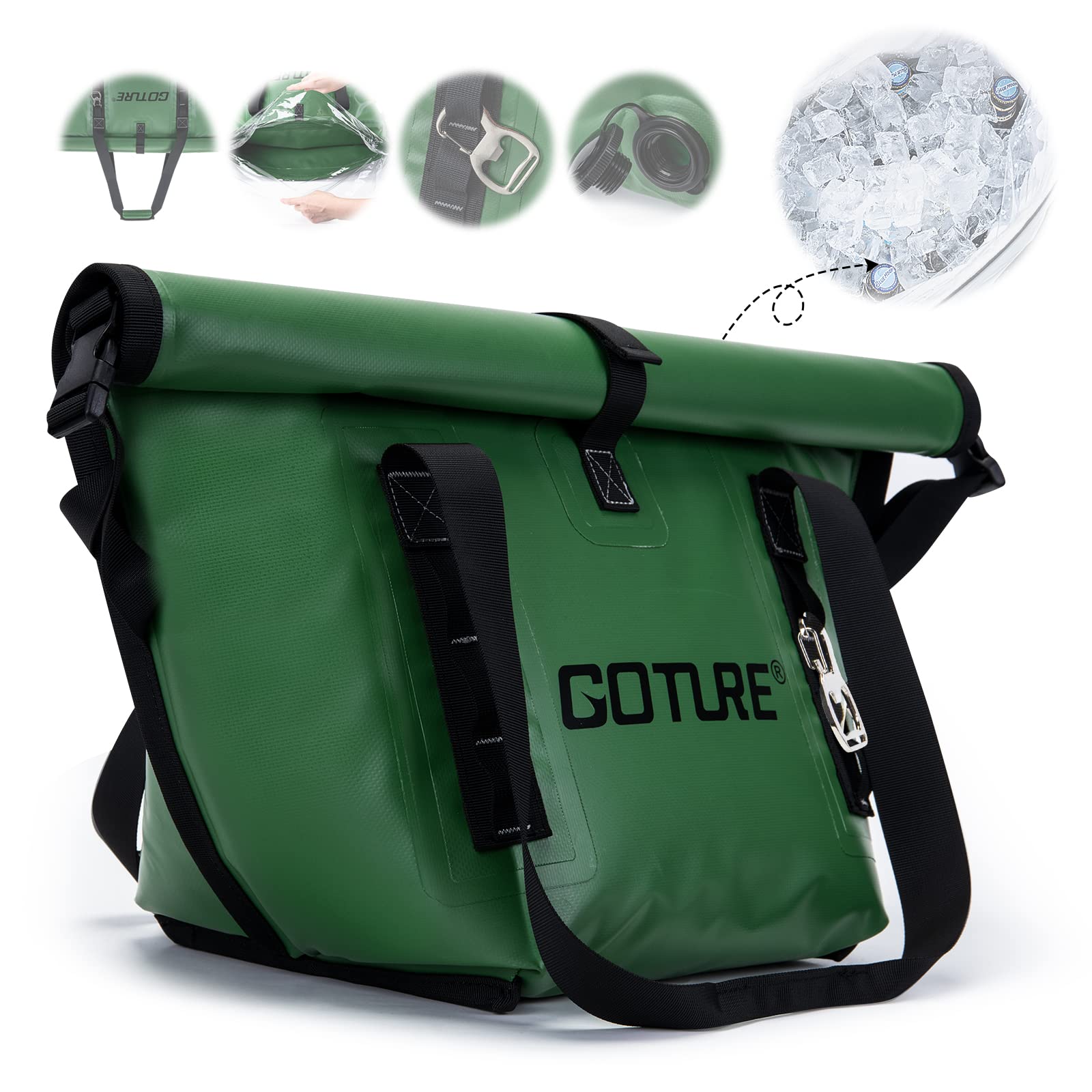 Goture Cooler Bag Soft Coolers Insulated Leak Proof Portable 24 Can Soft Sided Cooler BagKeeping Ice Cold for DaysTravel