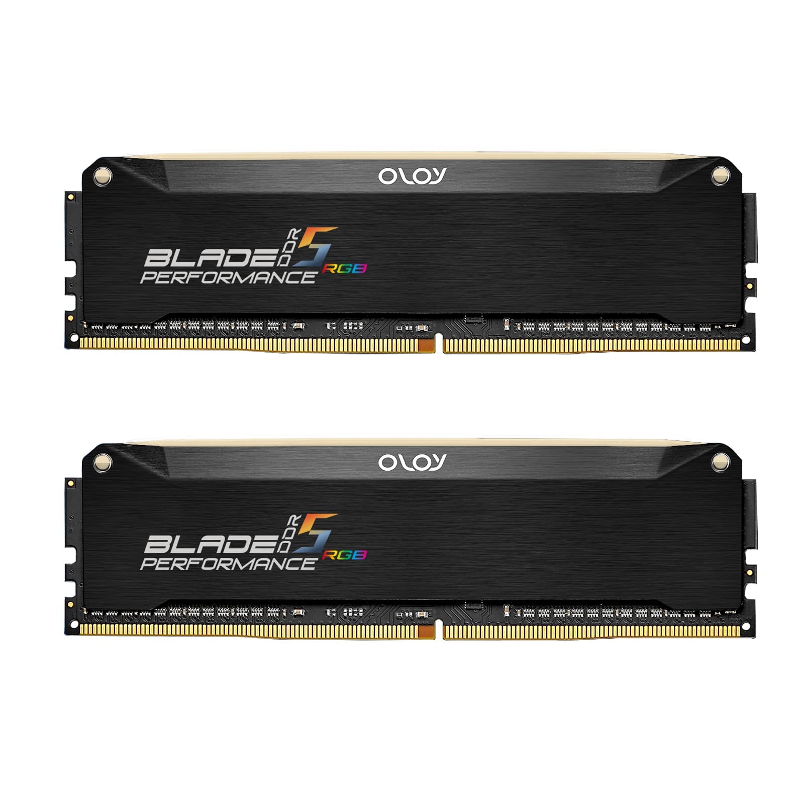 OLOy DDR5 RAM 32GB 2x16GB ブラック ヘアラインブレード RGB 6000MHz CL30 1.4V ゲーミング UDIMM MD5U1660306