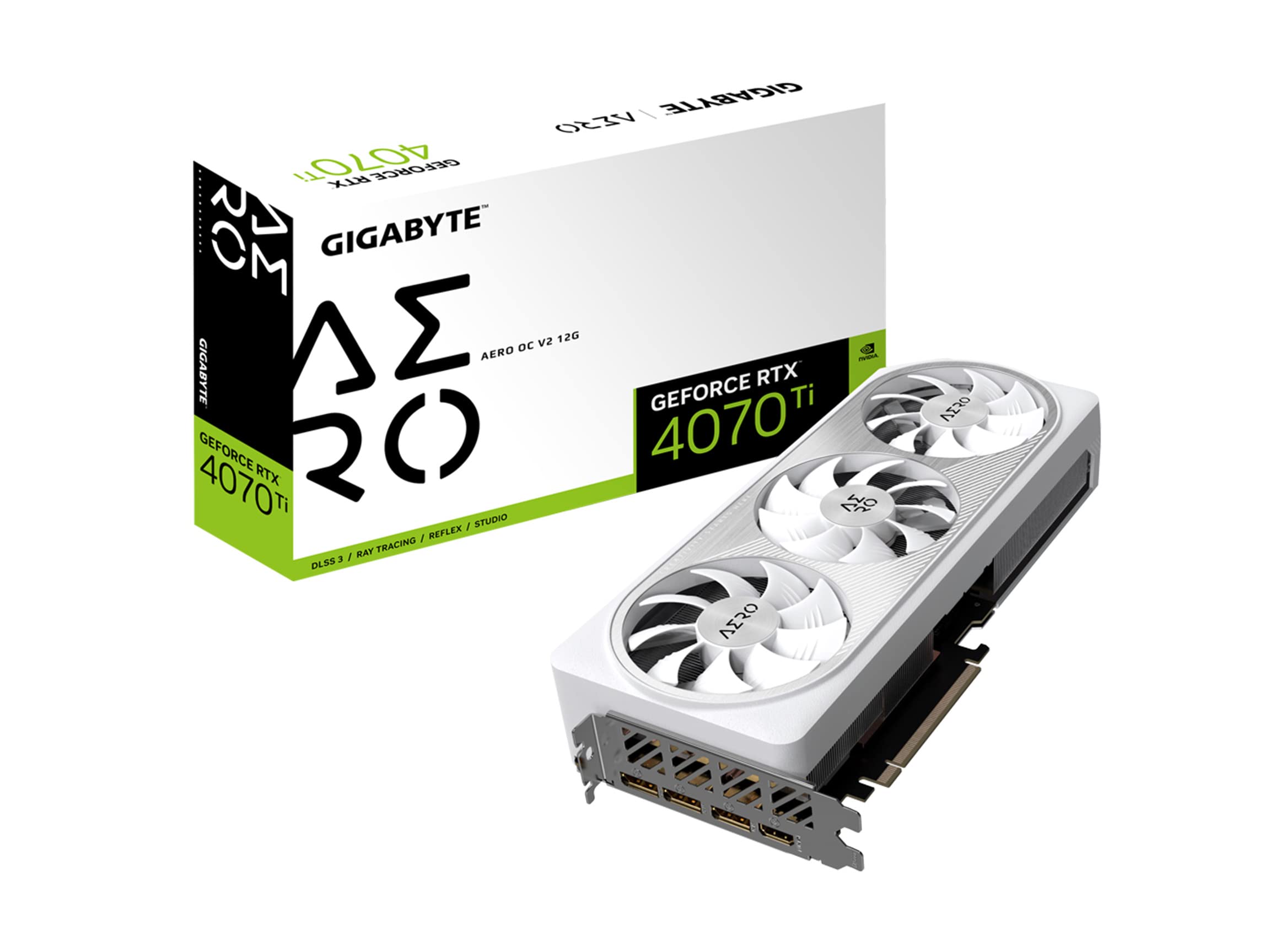 Gigabyte GeForce RTX 4070 Ti AERO OC V2 12G グラフィックカード 3X WINDFORCEファン 12GB 192ビット GDDR6X GV-N40