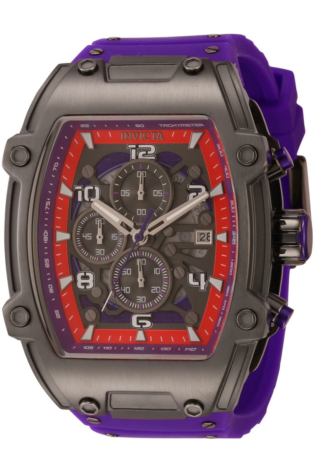 Invicta Mens S1 Rally 48mm Stainless Steel Silicone Quartz Watch Gunmetal Model 42355