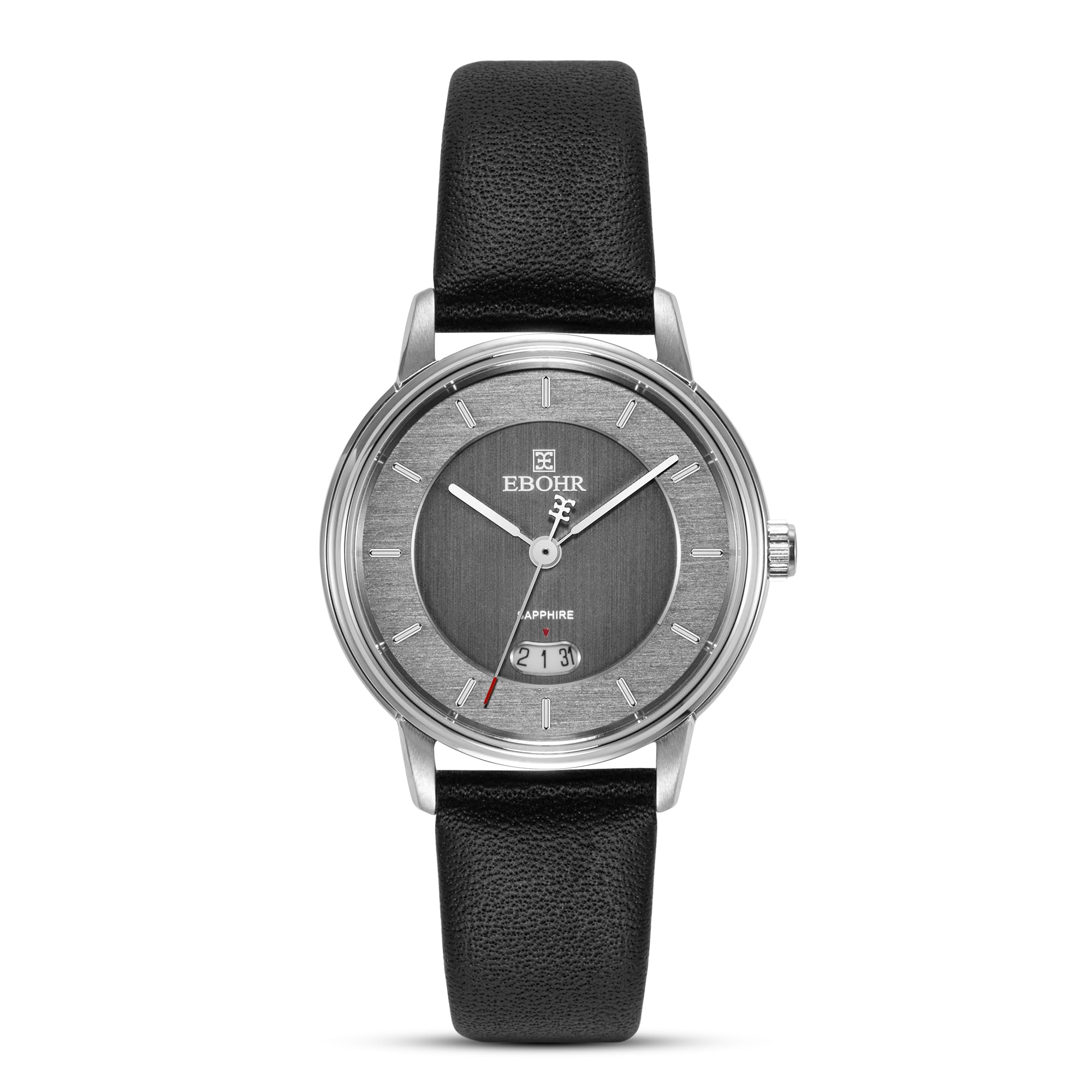 EBOHR カジュアル腕時計 超薄型 29mm メンズウォッチ ステンレススチールケース 合成サファイ