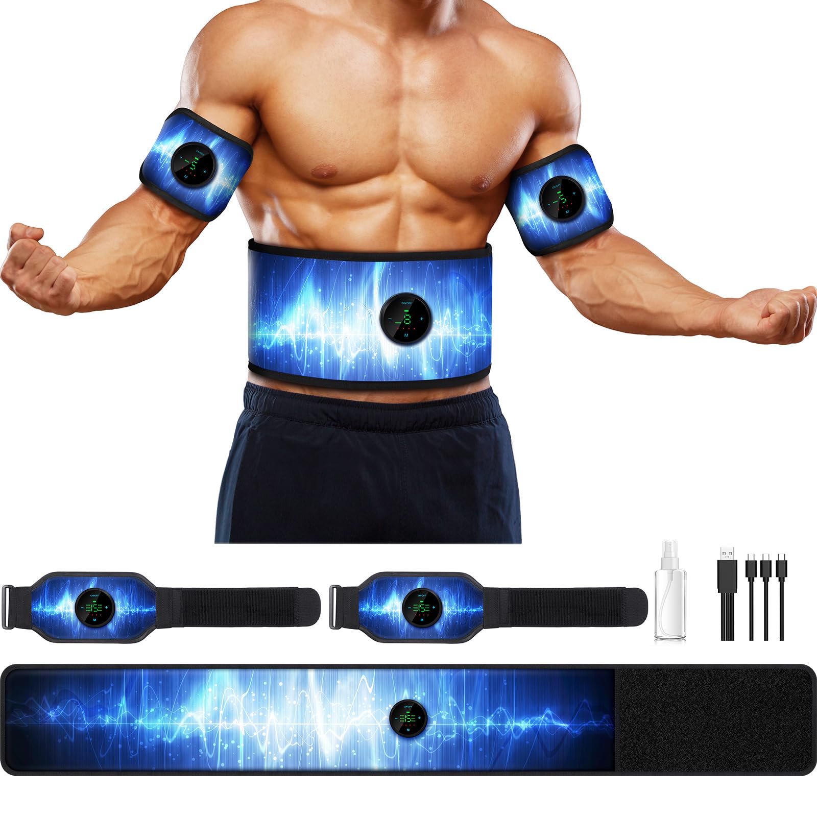Smiofo ABS Stimulator Muscle Machine Workout Equipment Ab Toning Belt Muscle Toner Fitness Training for AbdomenArmLeg Ab