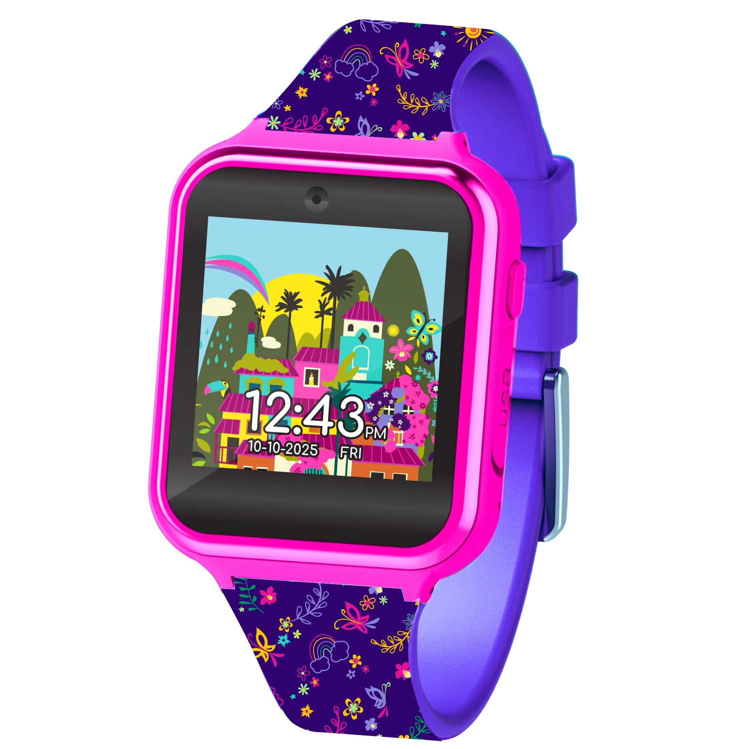Accutime Encanto Educational Learning Touchscreen Kids Smartwatch - Multicolor Strap - Toy - Girls Boys Toddlers - Selfie C