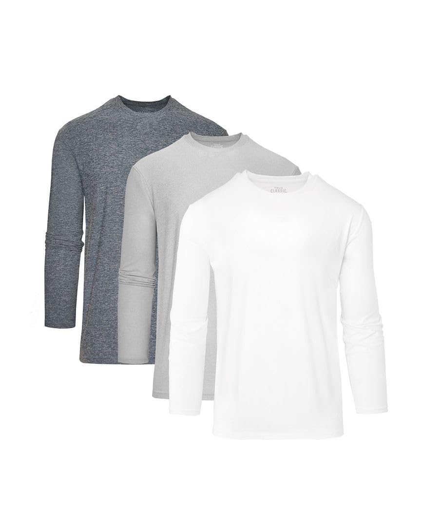 True Classic Active Long Sleeve Crew for Men Premium Quick Dry Workout Shirts for Men